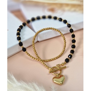 Naszyjnik Agat czarny, Hematyt