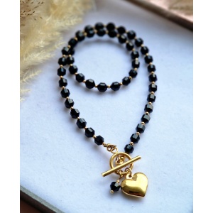 Naszyjnik Agat czarny, Hematyt