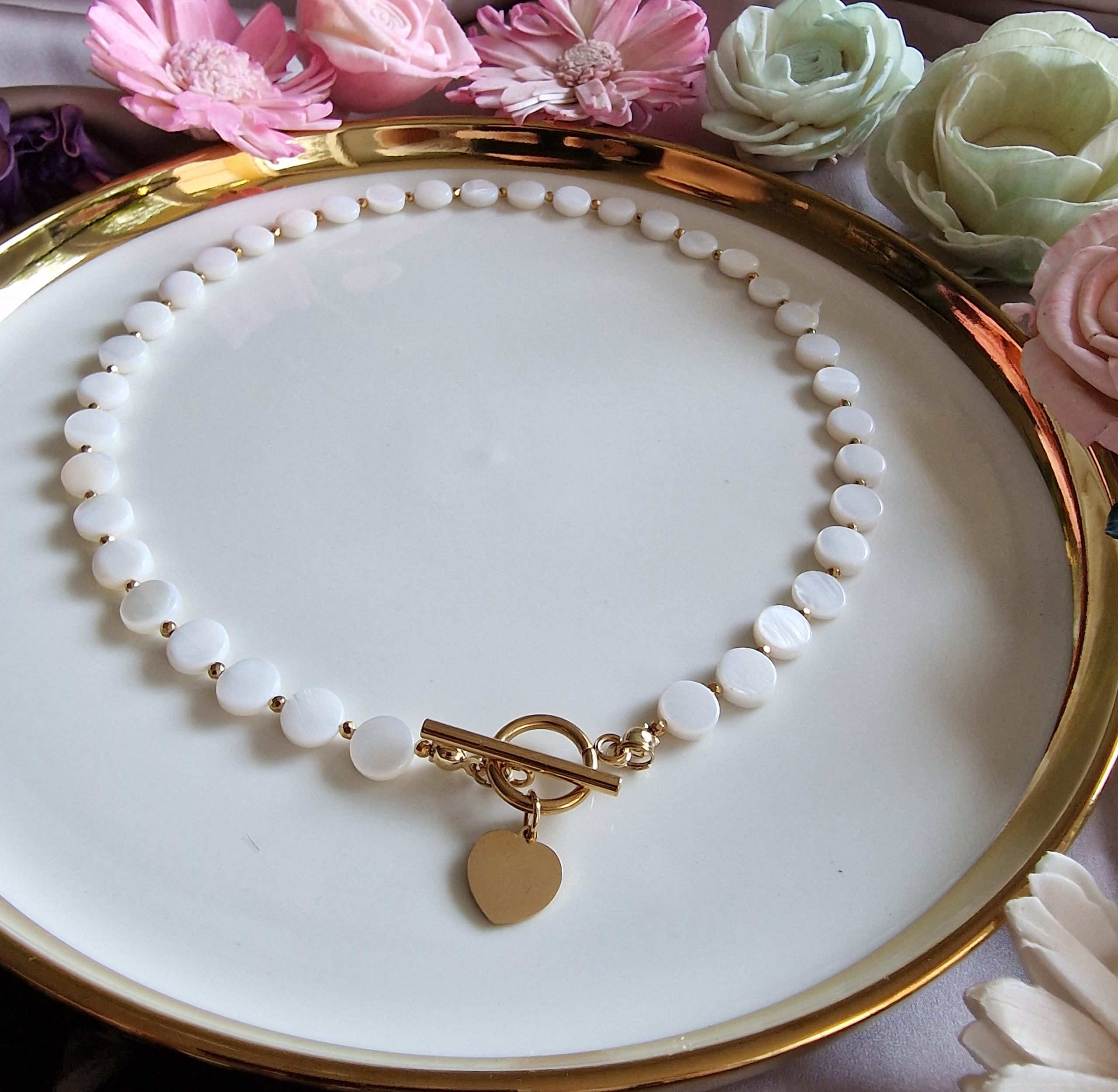 Naszyjnik Masa perłowa, Hematyt