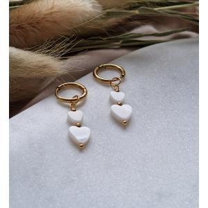 Kolczyki Masa perłowa serca