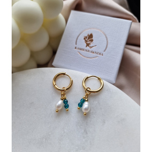 Kolczyki Perły i Kwarc wiszące