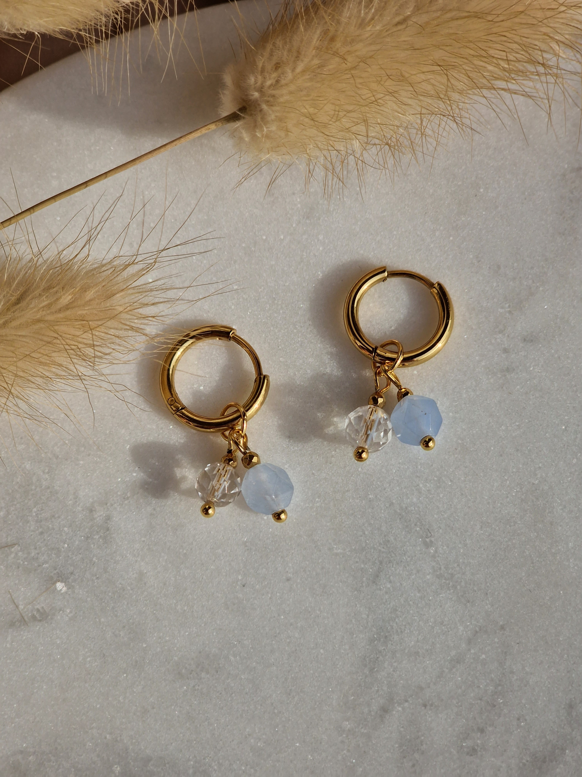 Kolczyki Akwamaryn, Kryształ górski