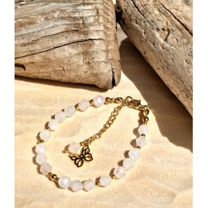 Bransoletka Kwarc różowy, Hematyt