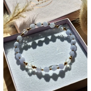 Bransoletka Akwamaryn, Kryształ górski, Hematyt