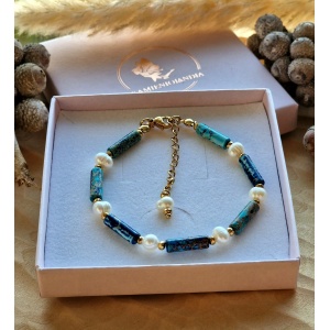 Bransoletka Jaspis cesarski, Perła, Hematyt