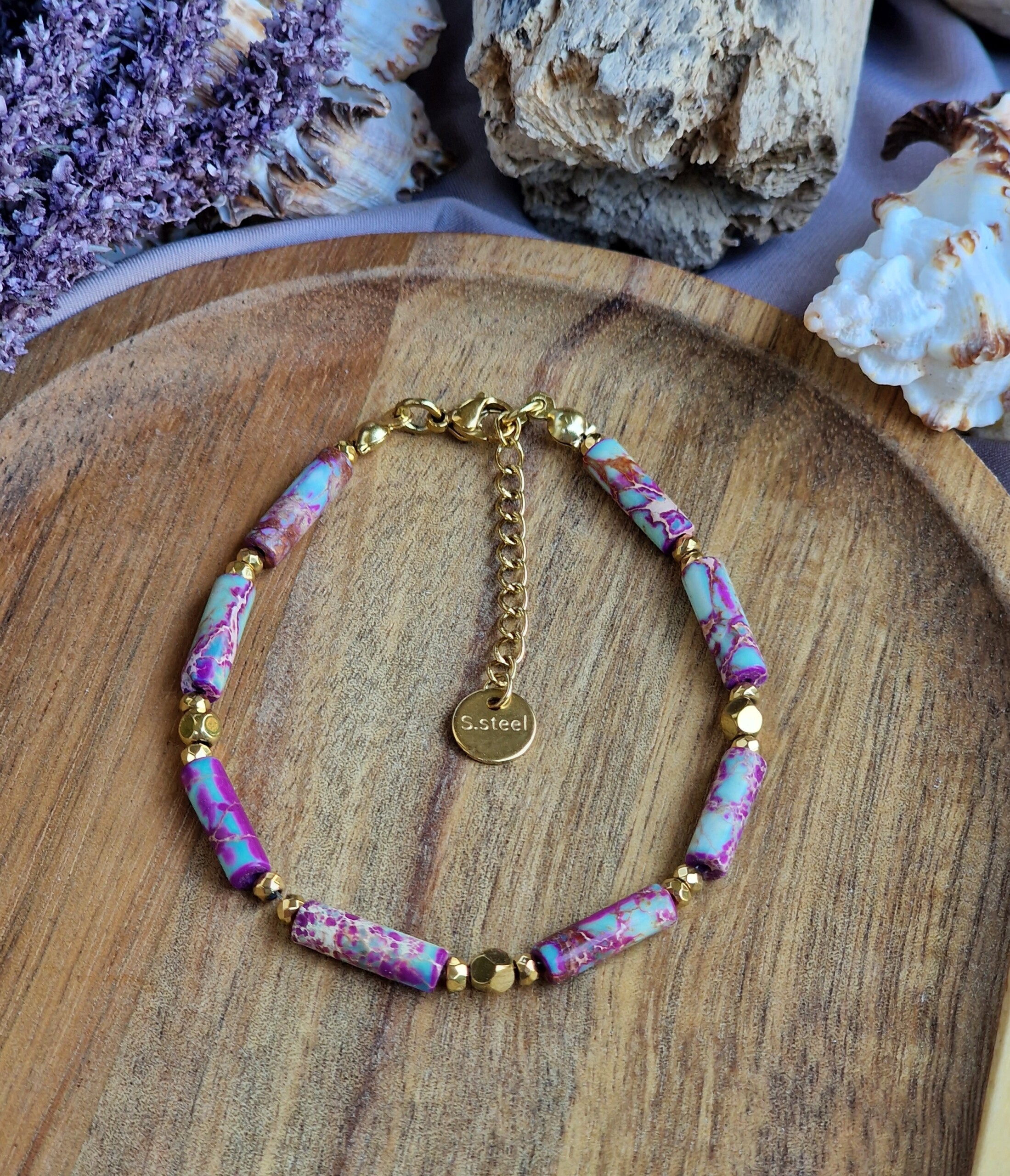 Bransoletka Jaspis cesarski patyczek - obrazek 2