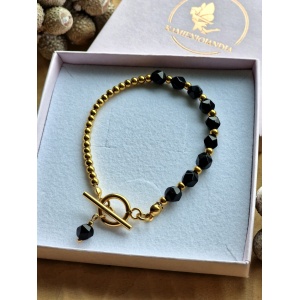 Bransoletka Agat czarny, Hematyt
