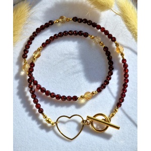 Naszyjnik Granat Cytryn Hematyt Strefa okazji