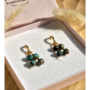 Kolczyki Turkusy z osadami morskimi, Hematyt #1