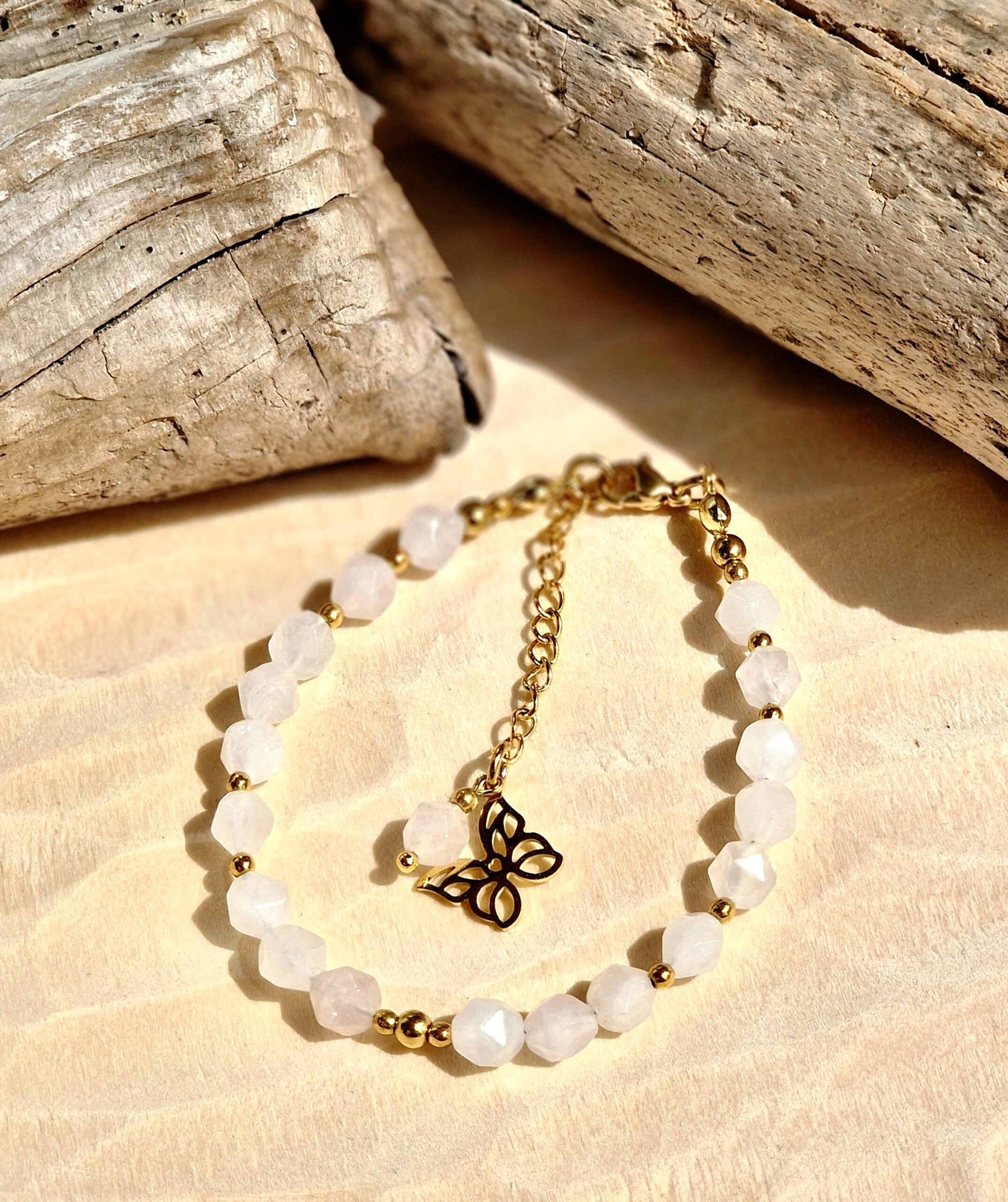 Bransoletka Kwarc różowy, Hematyt - obrazek 3