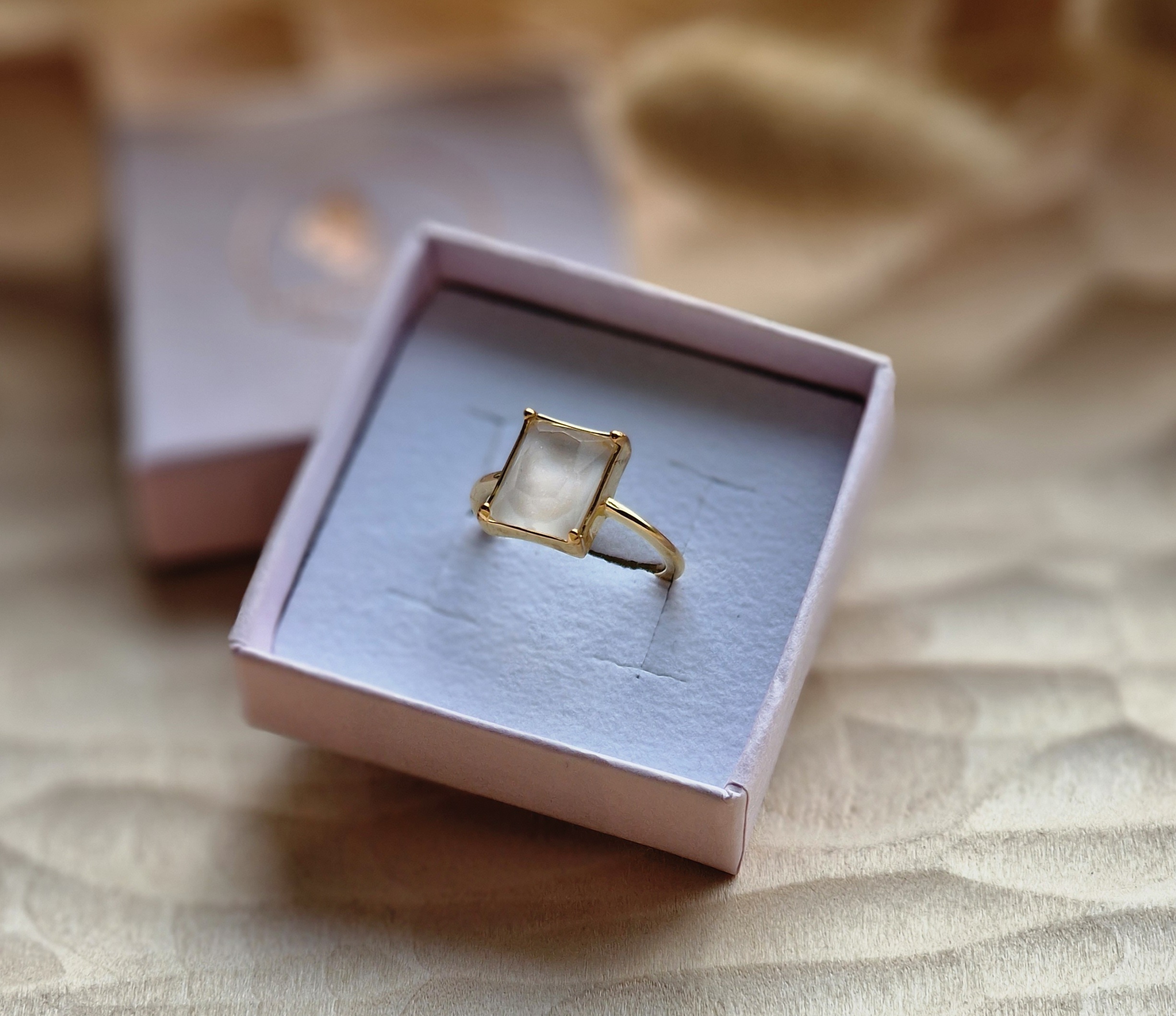 Pierścionek Kryształ górski, stal chirurgiczna - obrazek 3