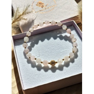 Bransoletka Kwarc różowy, Hematyt