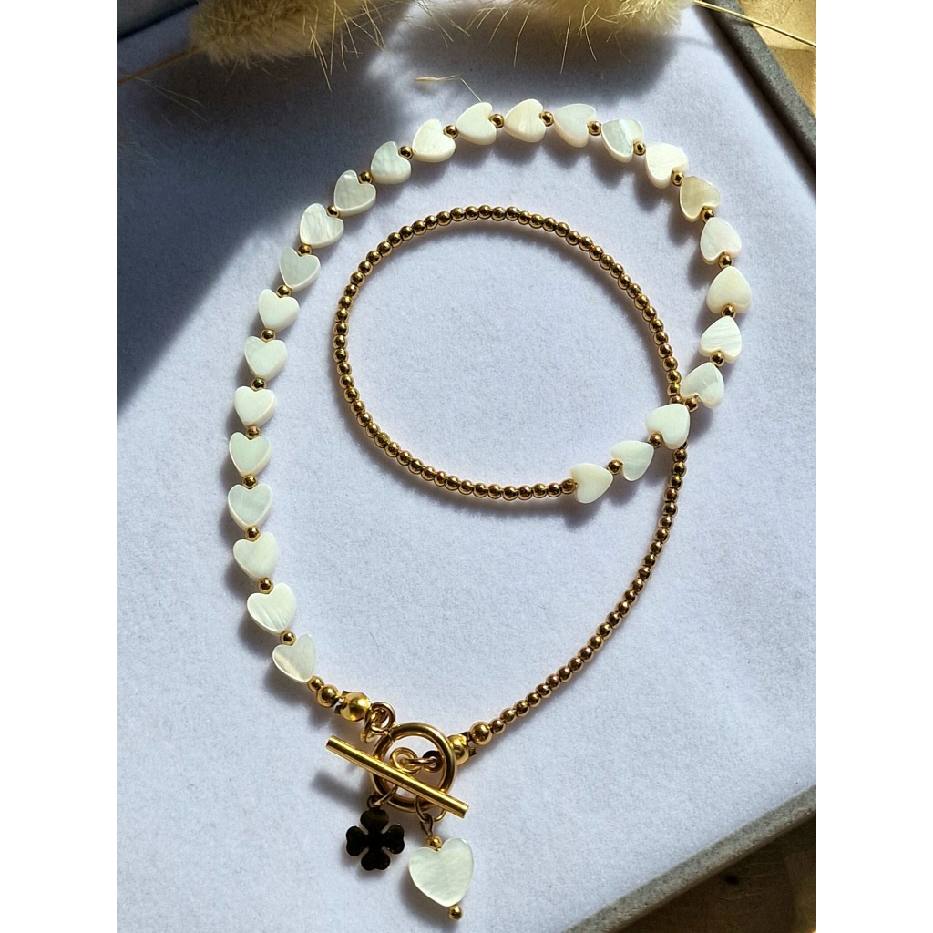 Naszyjnik Masa perłowa, Hematyt