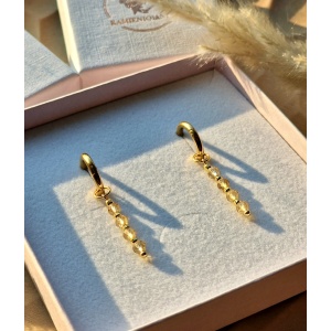 Kolczyki Cytryn oraz fasetowane kuleczki gold filled