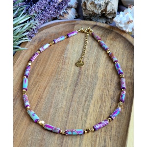 Naszyjnik Jaspis cesarski, Hematyt