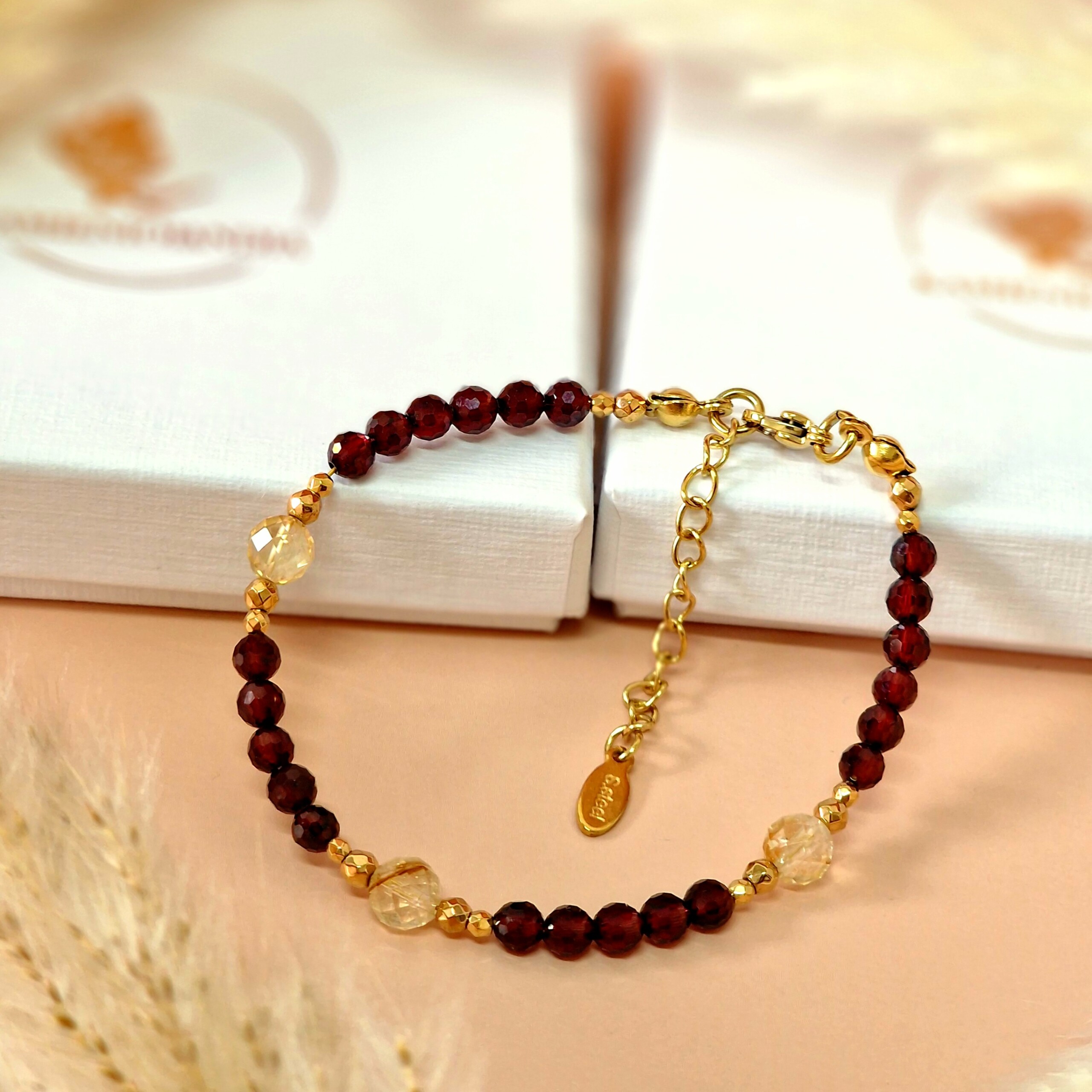 Bransoletka Cytryn, Granat, Hematyt