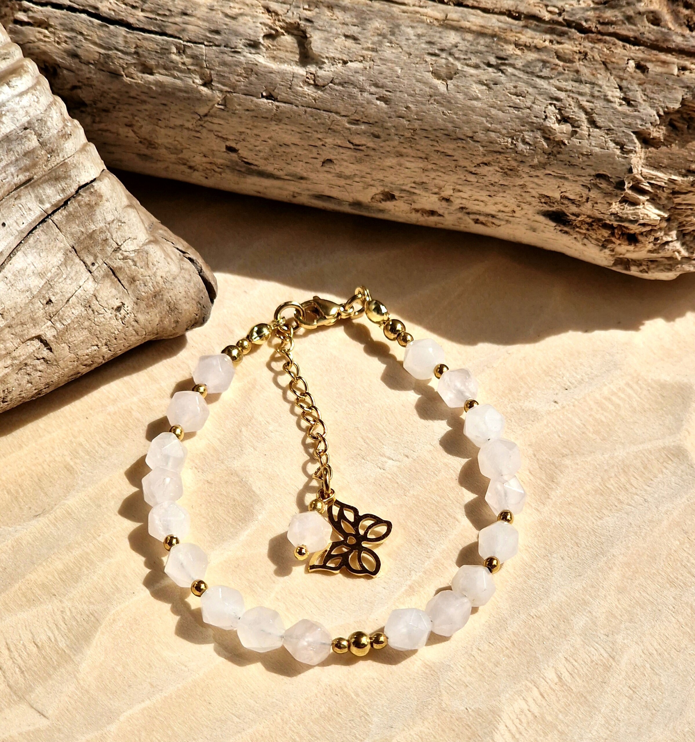 Bransoletka Kwarc różowy, Hematyt - obrazek 4