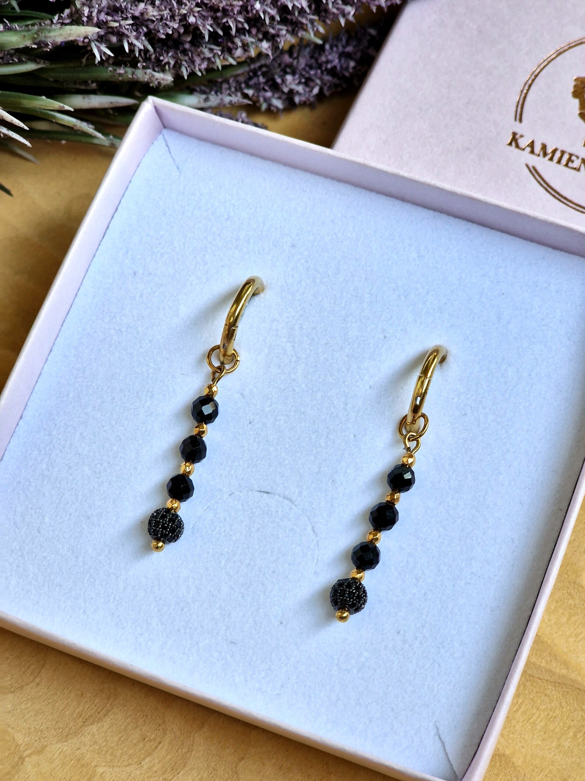 Kolczyki Turmalin, Hematyt