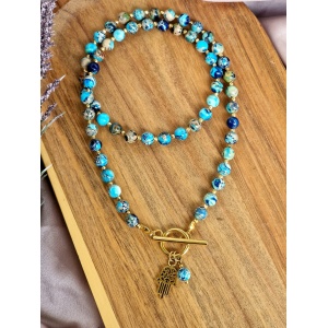 Naszyjnik Turkusy z osadami morskimi, Hematyt
