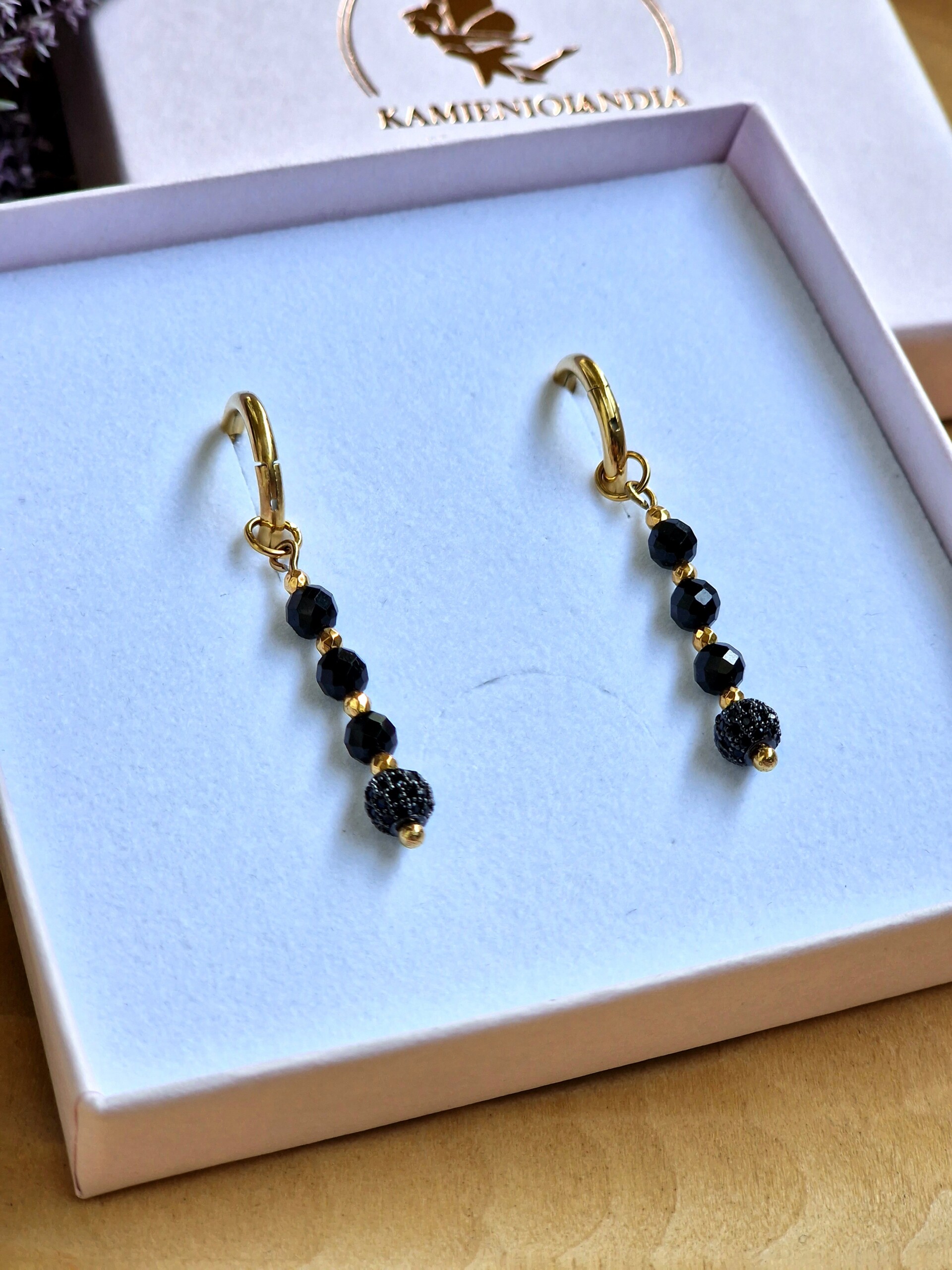 Kolczyki Turmalin, Hematyt - obrazek 2