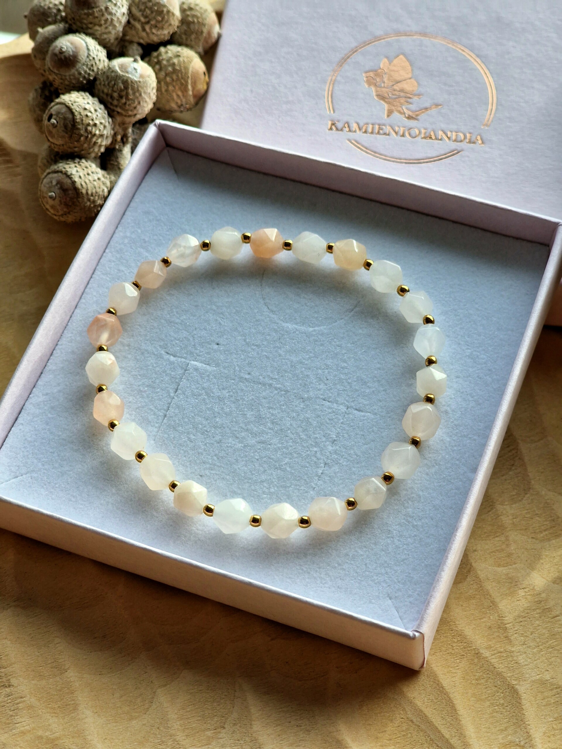 Bransoletka Awenturyn brzoskwiniowy, Hematyt - obrazek 2