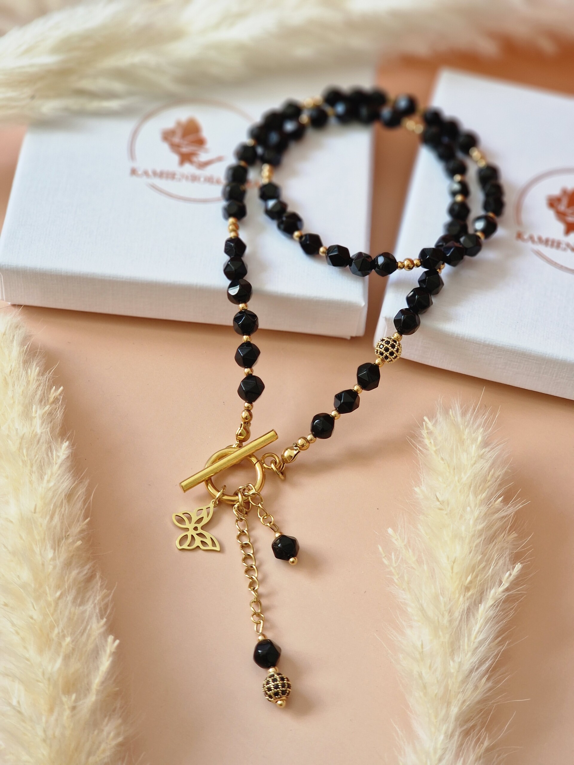 Naszyjnik Agat, Hematyt