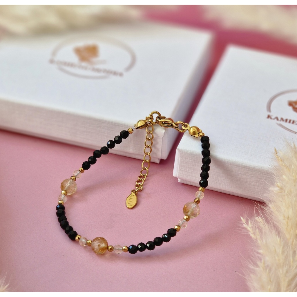 Bransoletka Turmalin, Cytryn, Hematyt