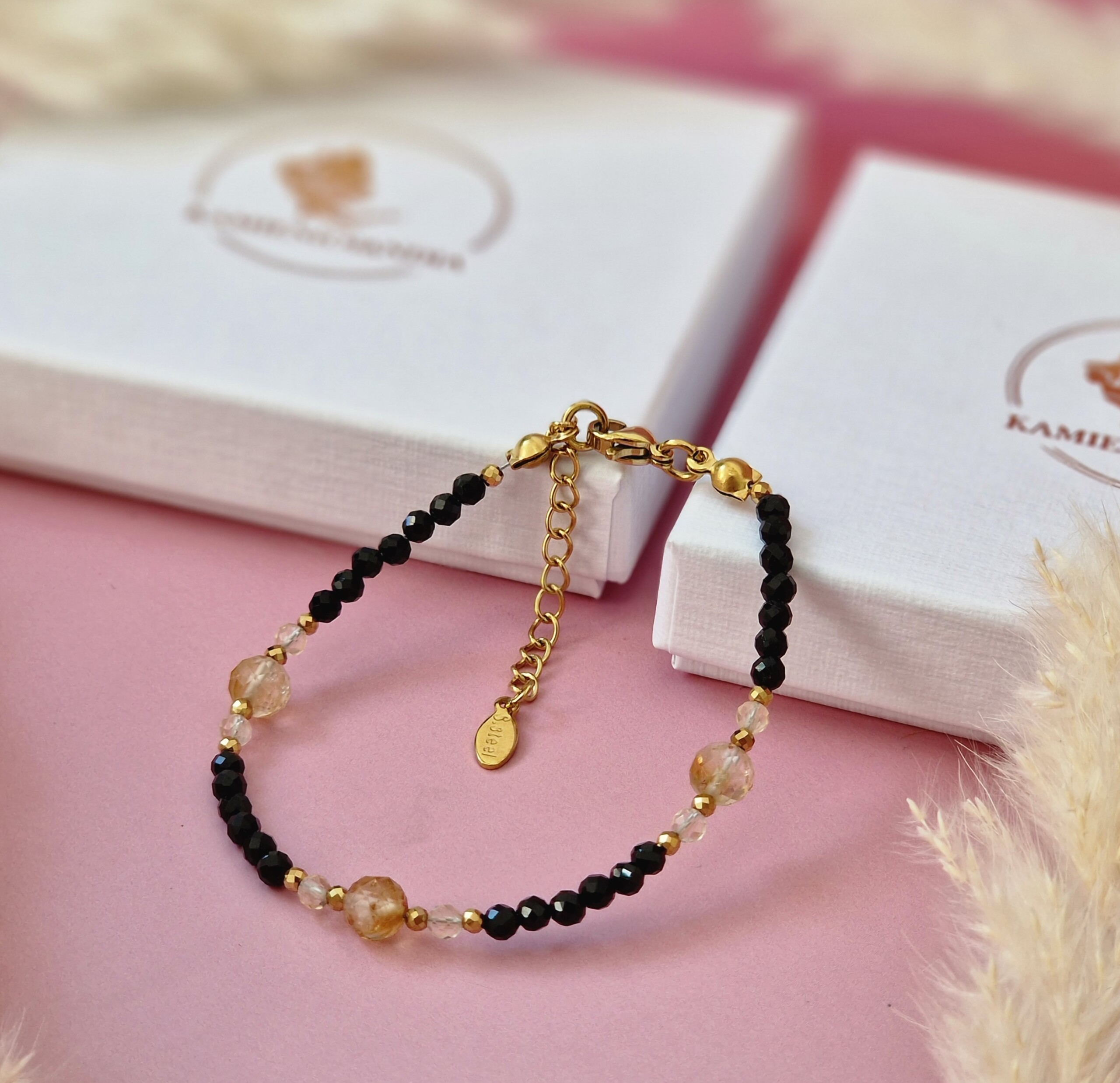 Bransoletka Turmalin, Cytryn, Hematyt