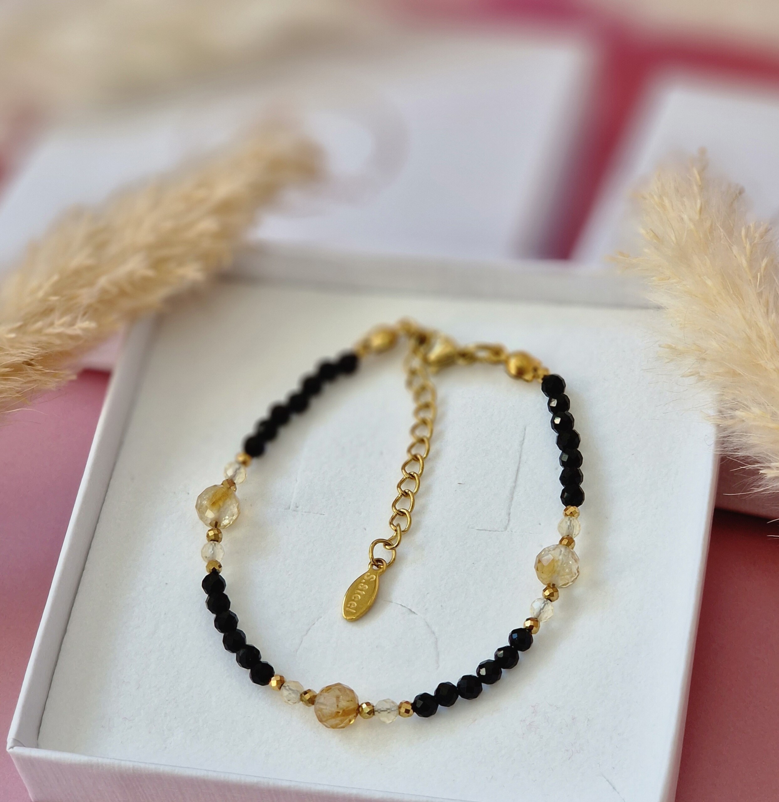 Bransoletka Turmalin, Cytryn, Hematyt