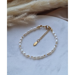 Bransoletka Perła naturalna, Cyrkonia, Hematyt