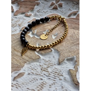 Bransoletka Agat czarny, Hematyt