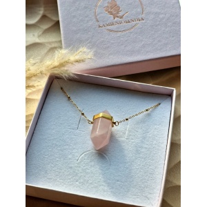 Naszyjnik  Kwarc różowy grot