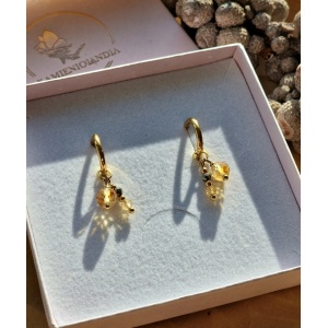 Kolczyki Cytryn, Piryt, Hematyt