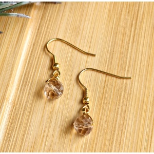 Kolczyki Kryształek szampański , stal nierdzewna