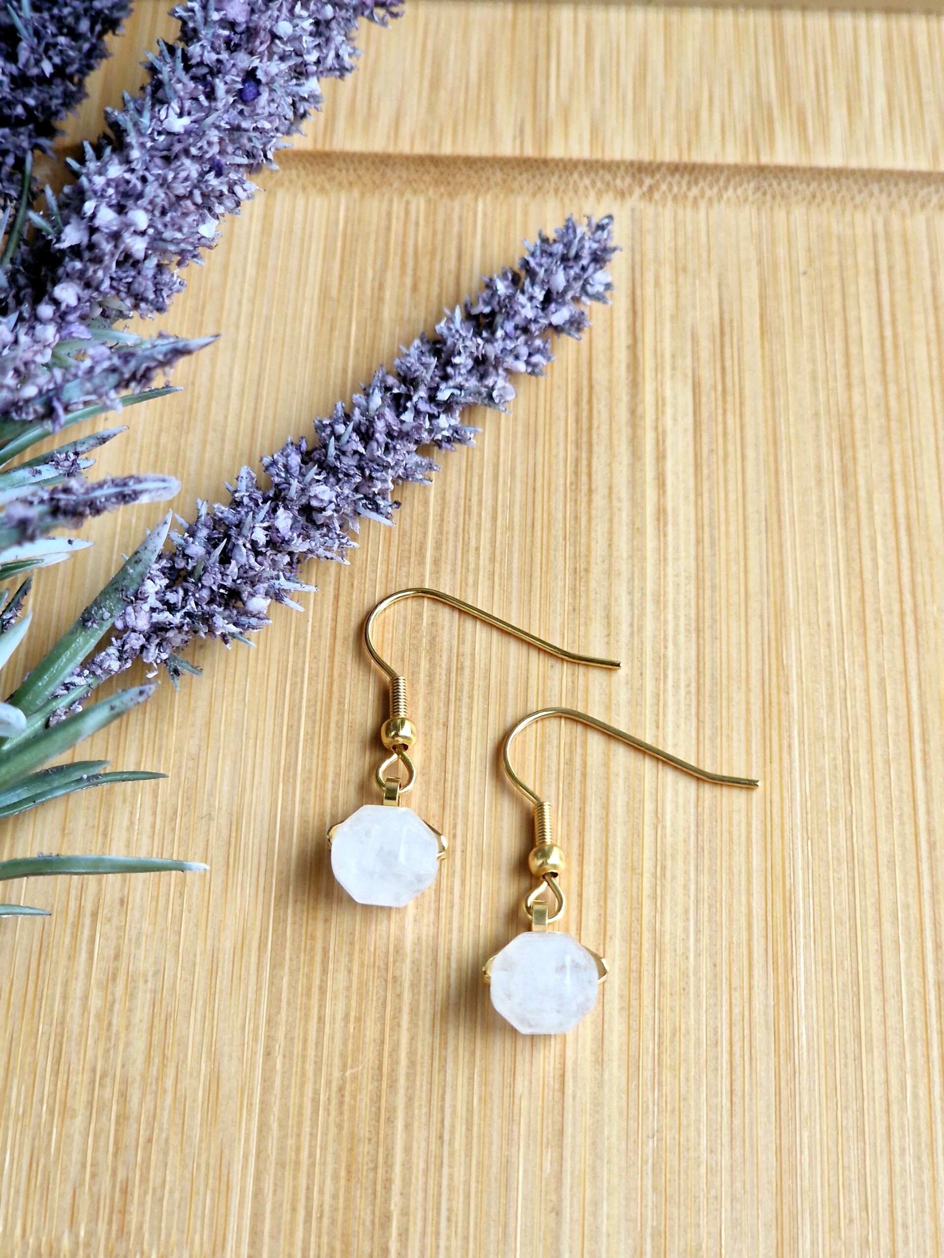 Kolczyki Jadeit, stal nierdzewna