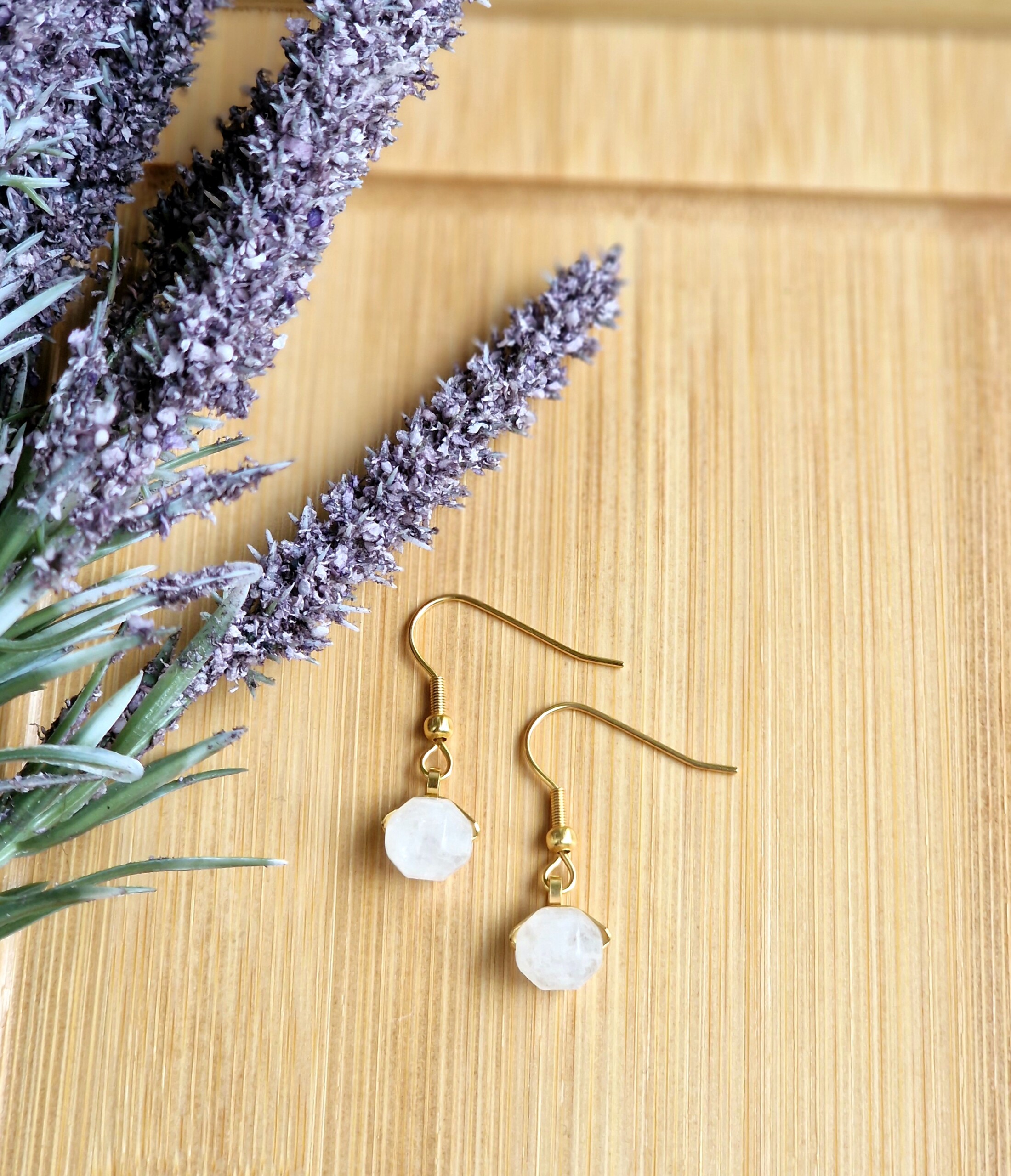 Kolczyki Jadeit, stal nierdzewna - obrazek 2