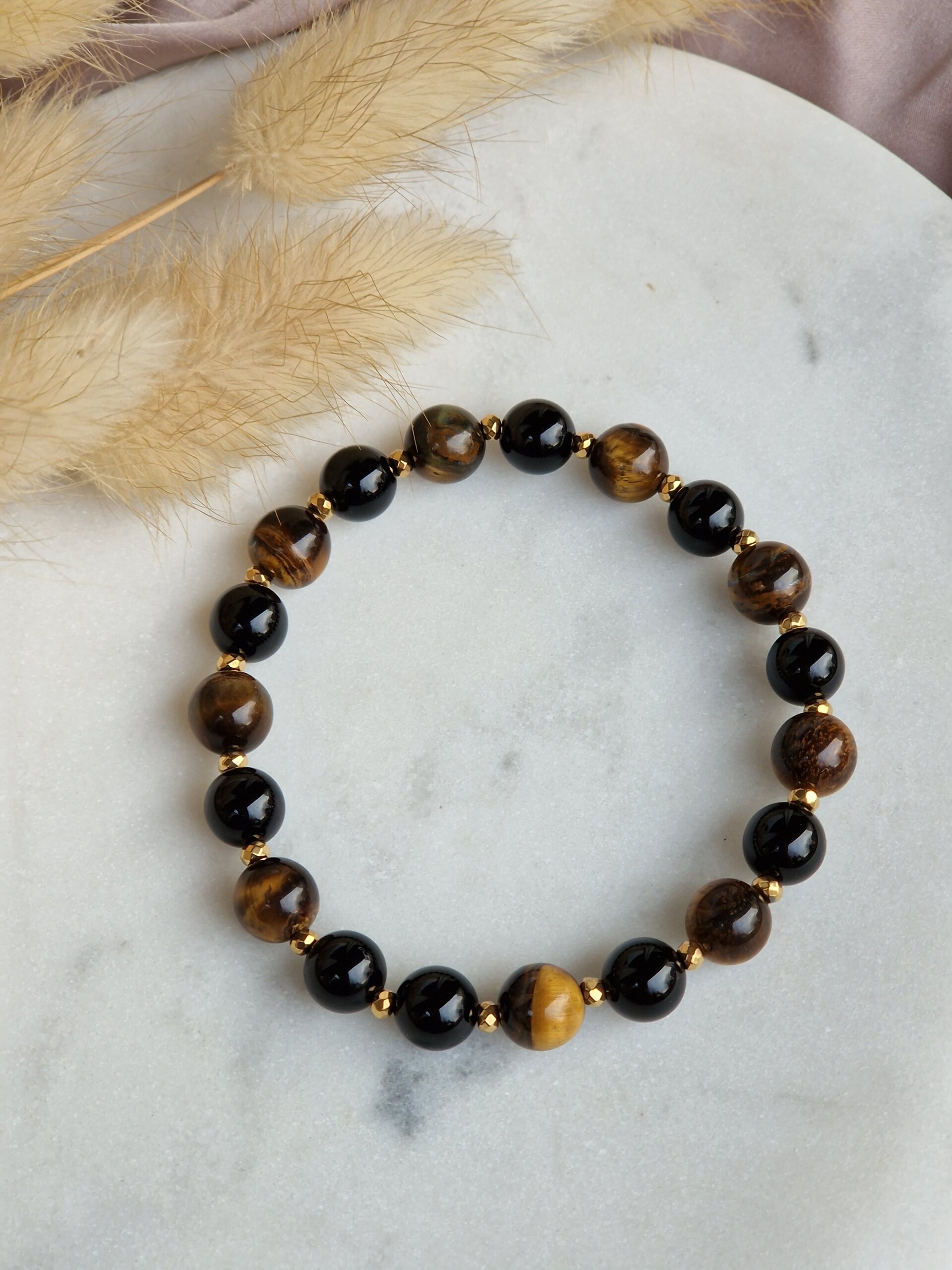 Bransoletka Tygrysie oko, Onyks, Hematyt - obrazek 2