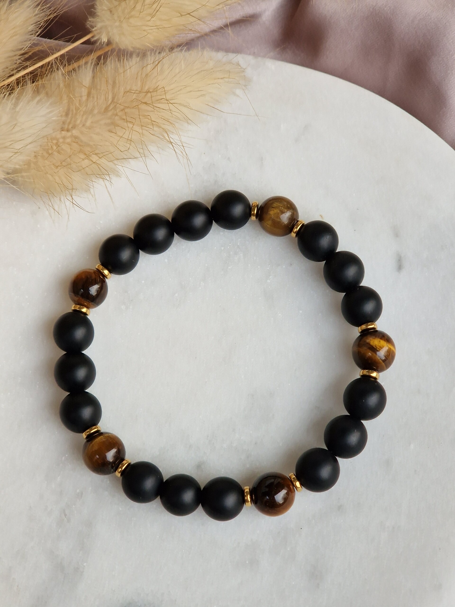 Bransoletka Tygrysie oko, Onyks, Hematyt #2 - obrazek 2