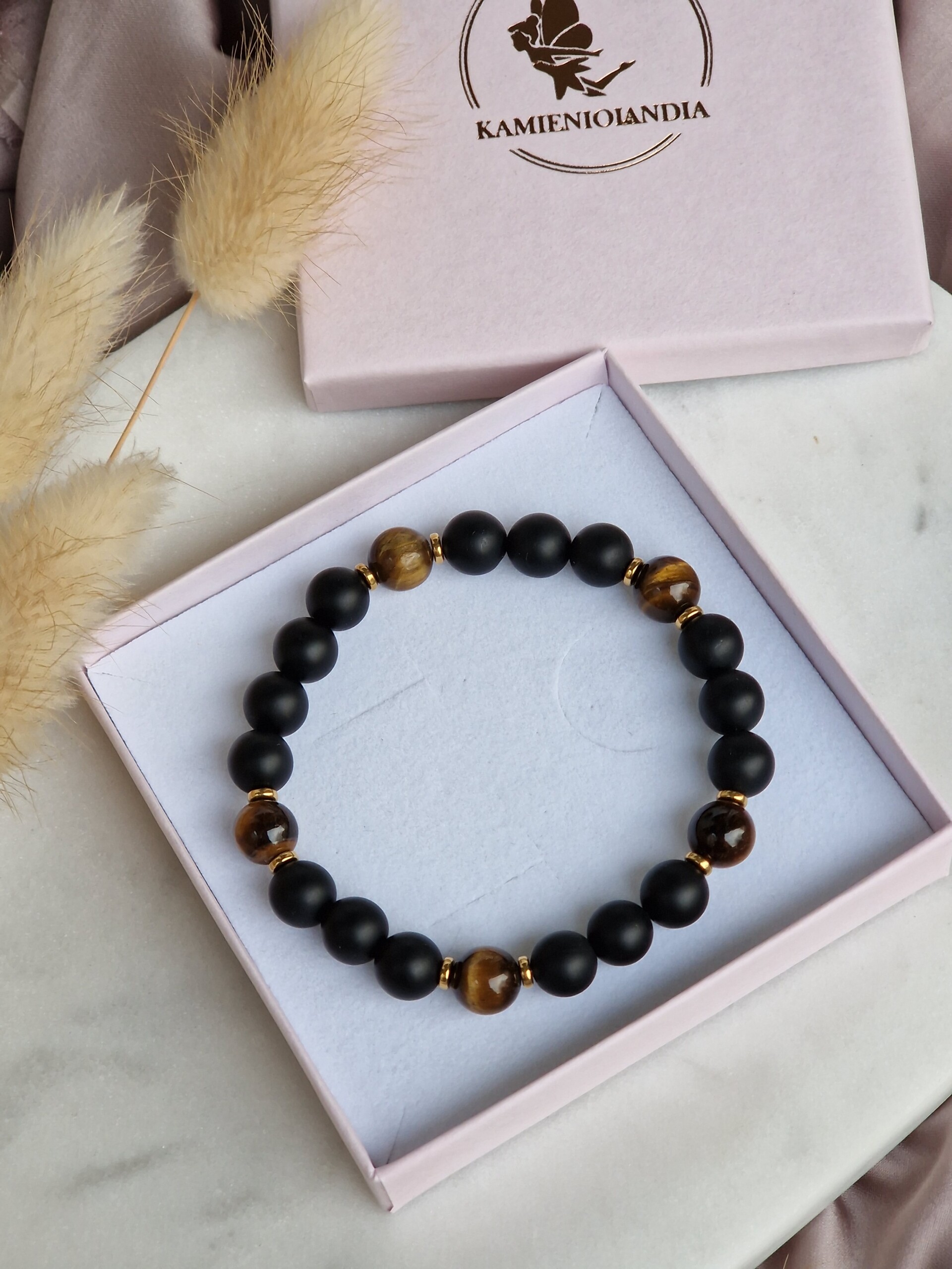 Bransoletka Tygrysie oko, Onyks, Hematyt #2 - obrazek 3