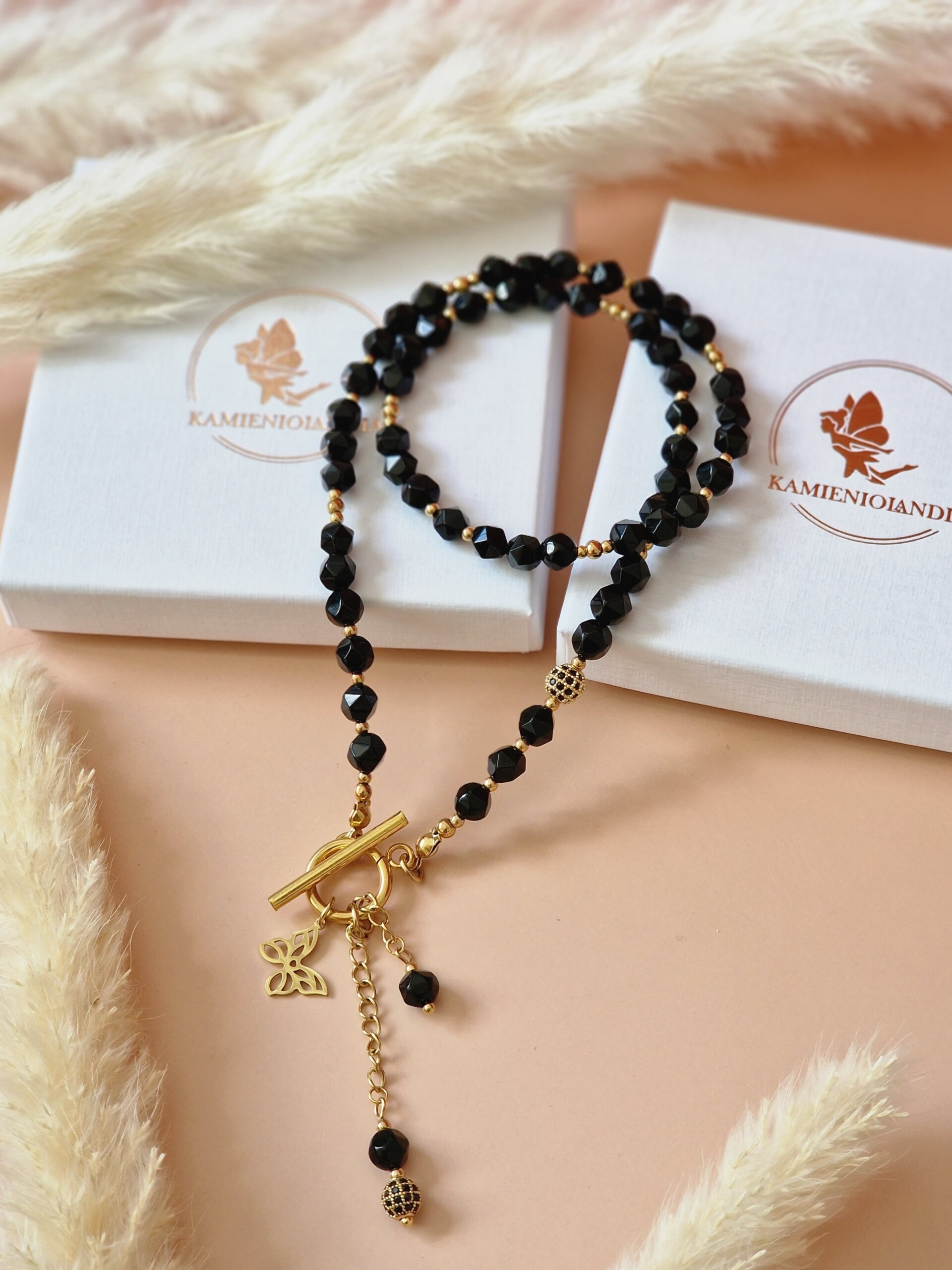 Naszyjnik Agat, Hematyt