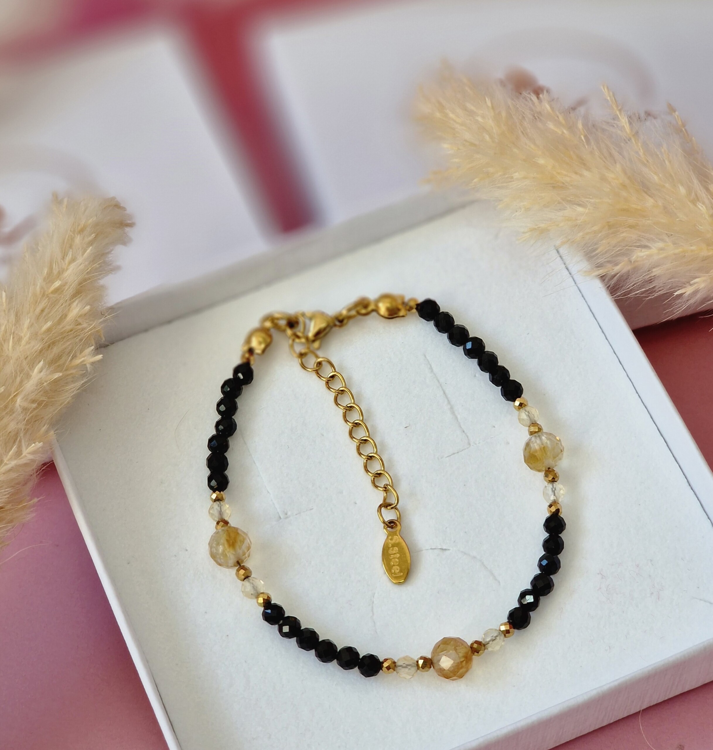 Bransoletka Turmalin, Cytryn, Hematyt