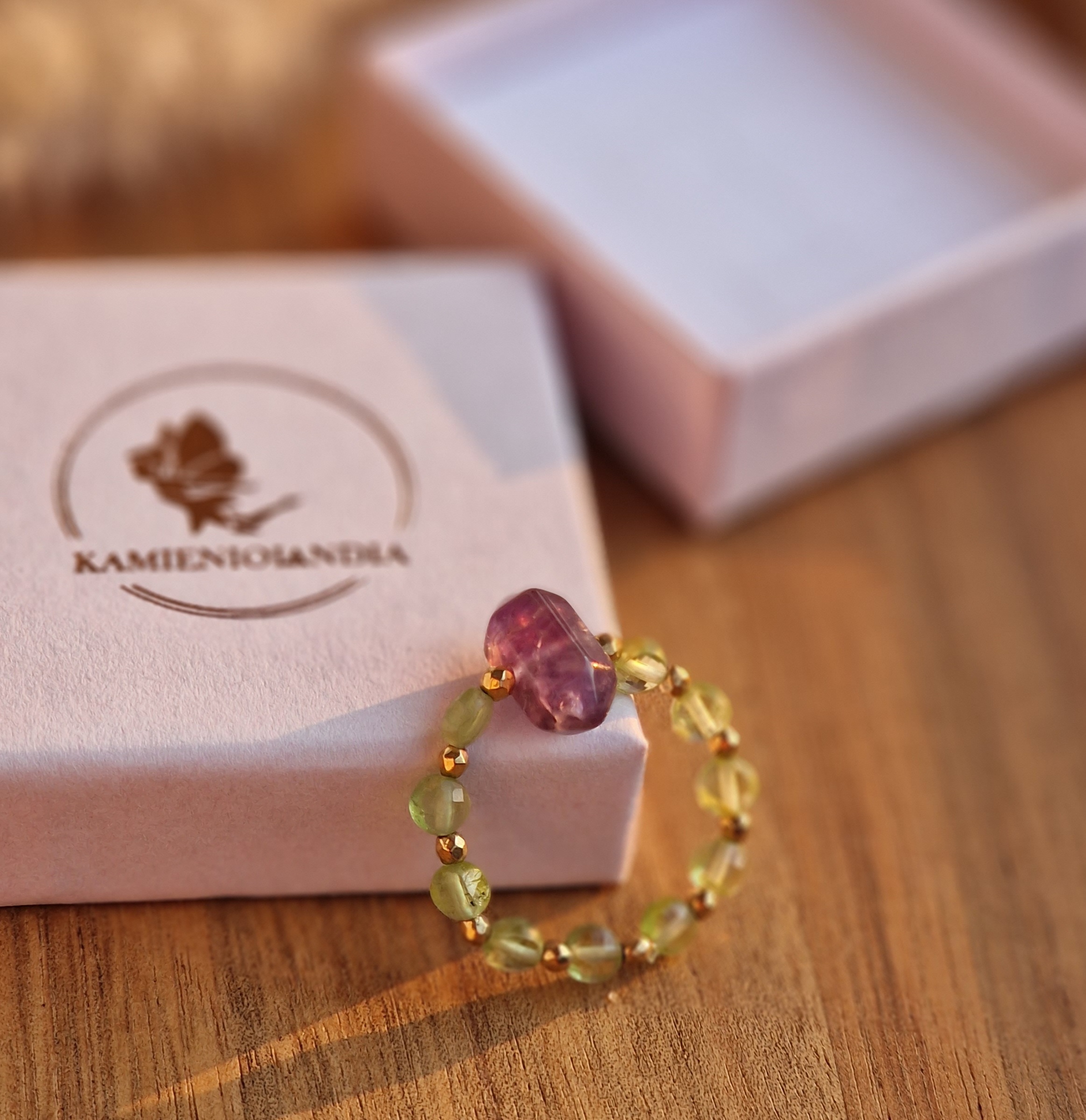 Pierścionek Oliwin, Ametyst grot, Hematyt - obrazek 2