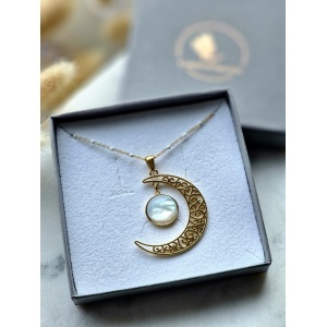 Naszyjnik Masa perłowa księżyc