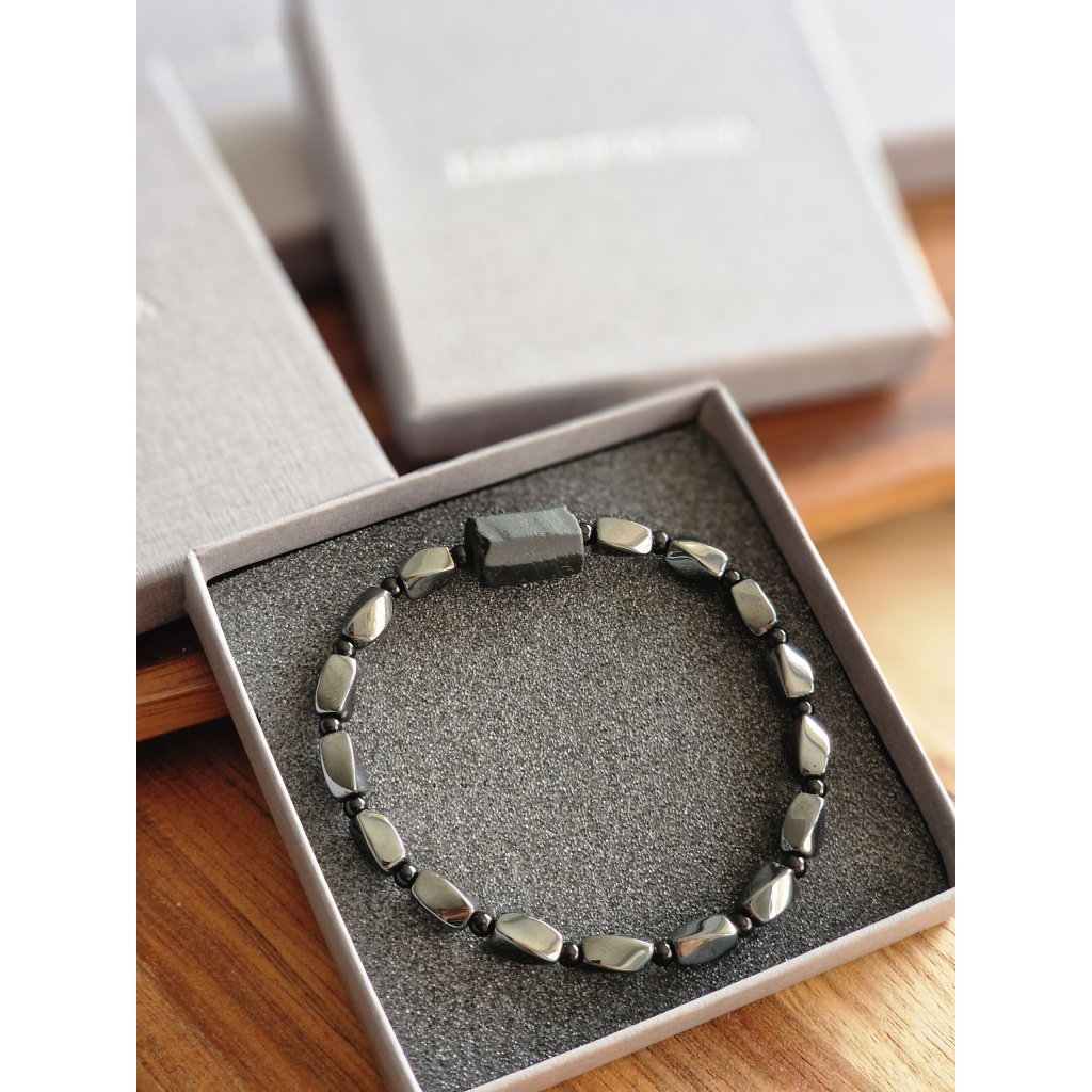 Bransoletka męska Turmalin Hematyt Onyks