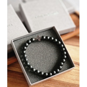 Bransoletka męska Lawa wulkaniczna, krzyżyk