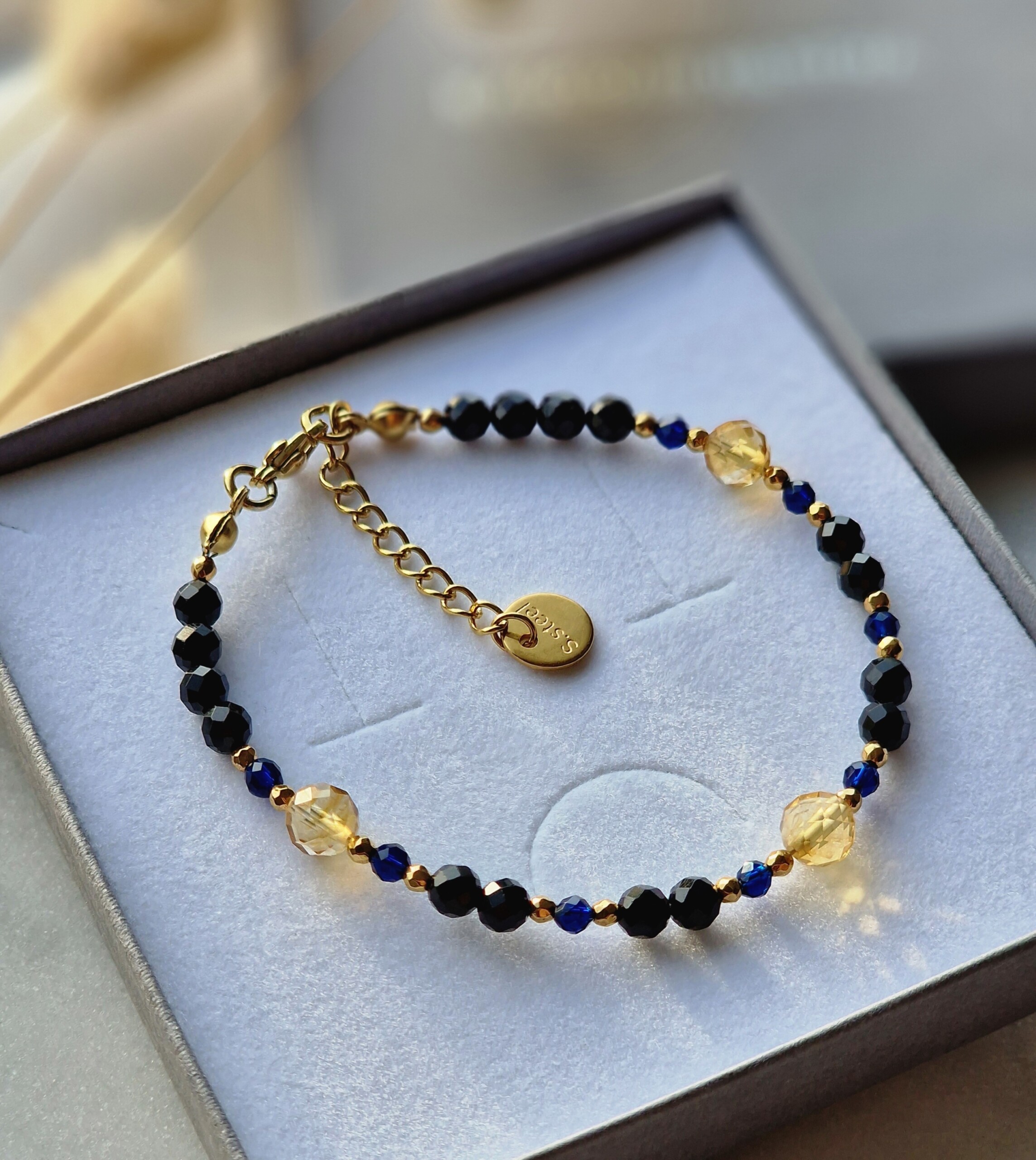 Bransoletka Turmalin, Szafir, Cytryn, Hematyt - obrazek 4