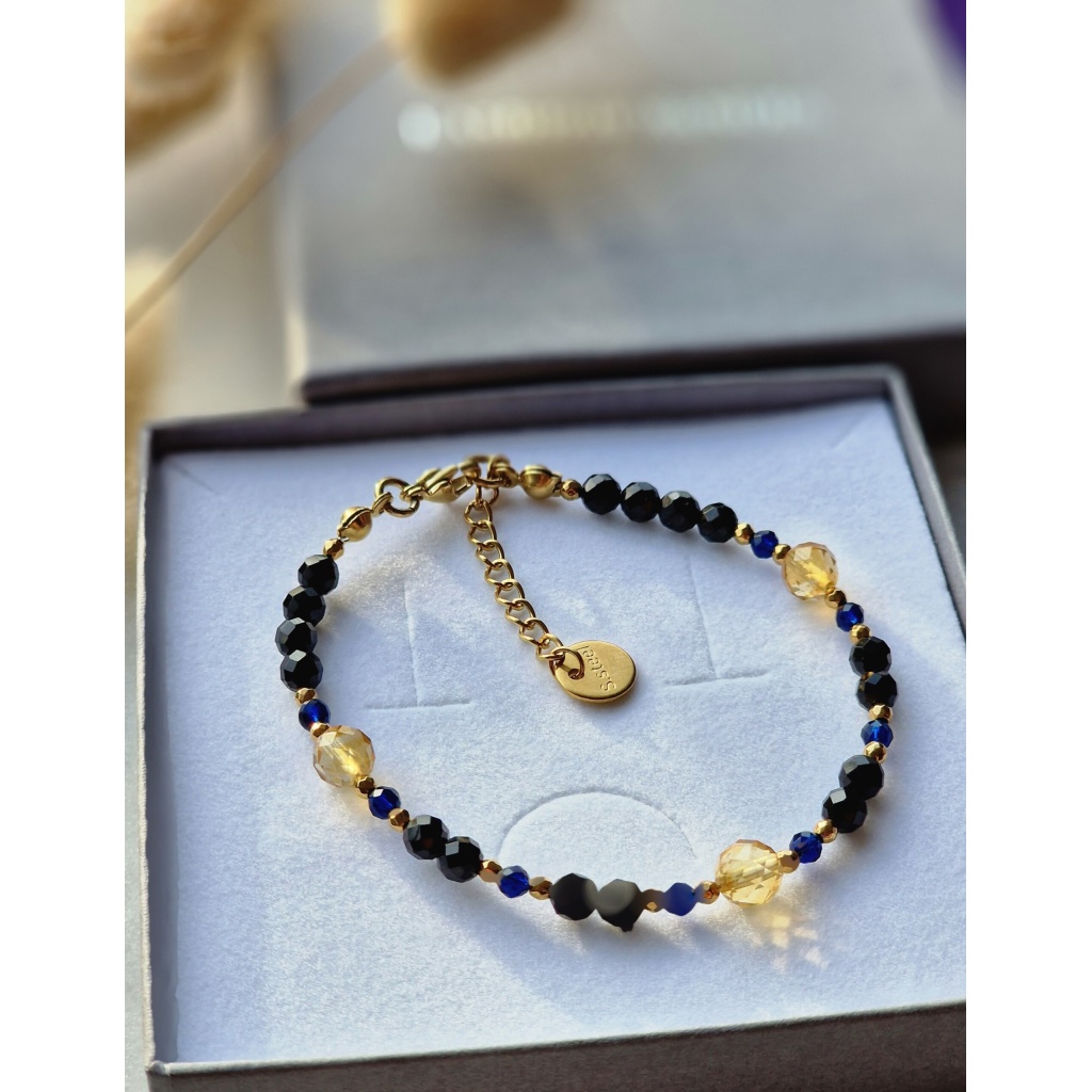 Bransoletka Turmalin, Szafir, Cytryn, Hematyt