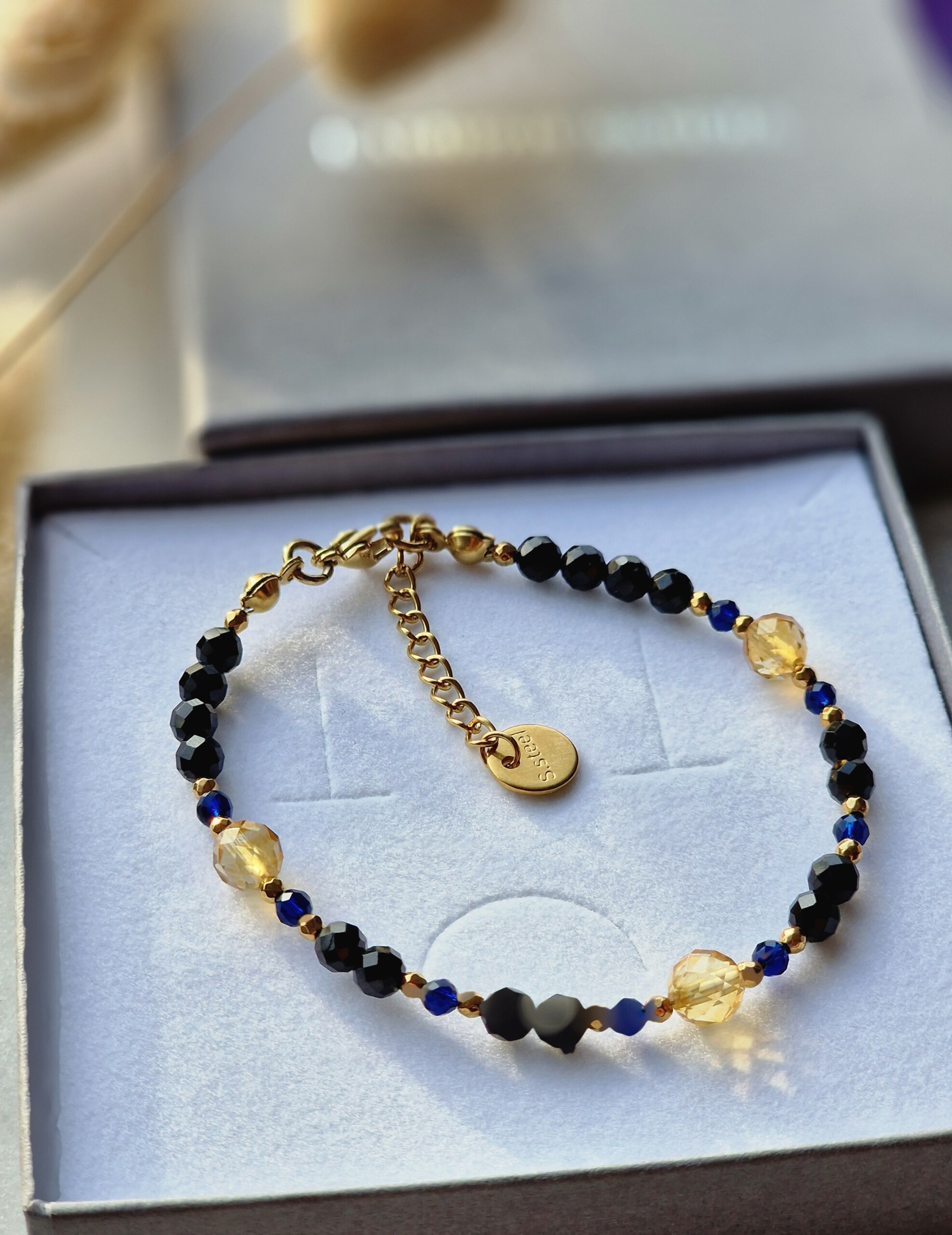 Bransoletka Turmalin, Szafir, Cytryn, Hematyt