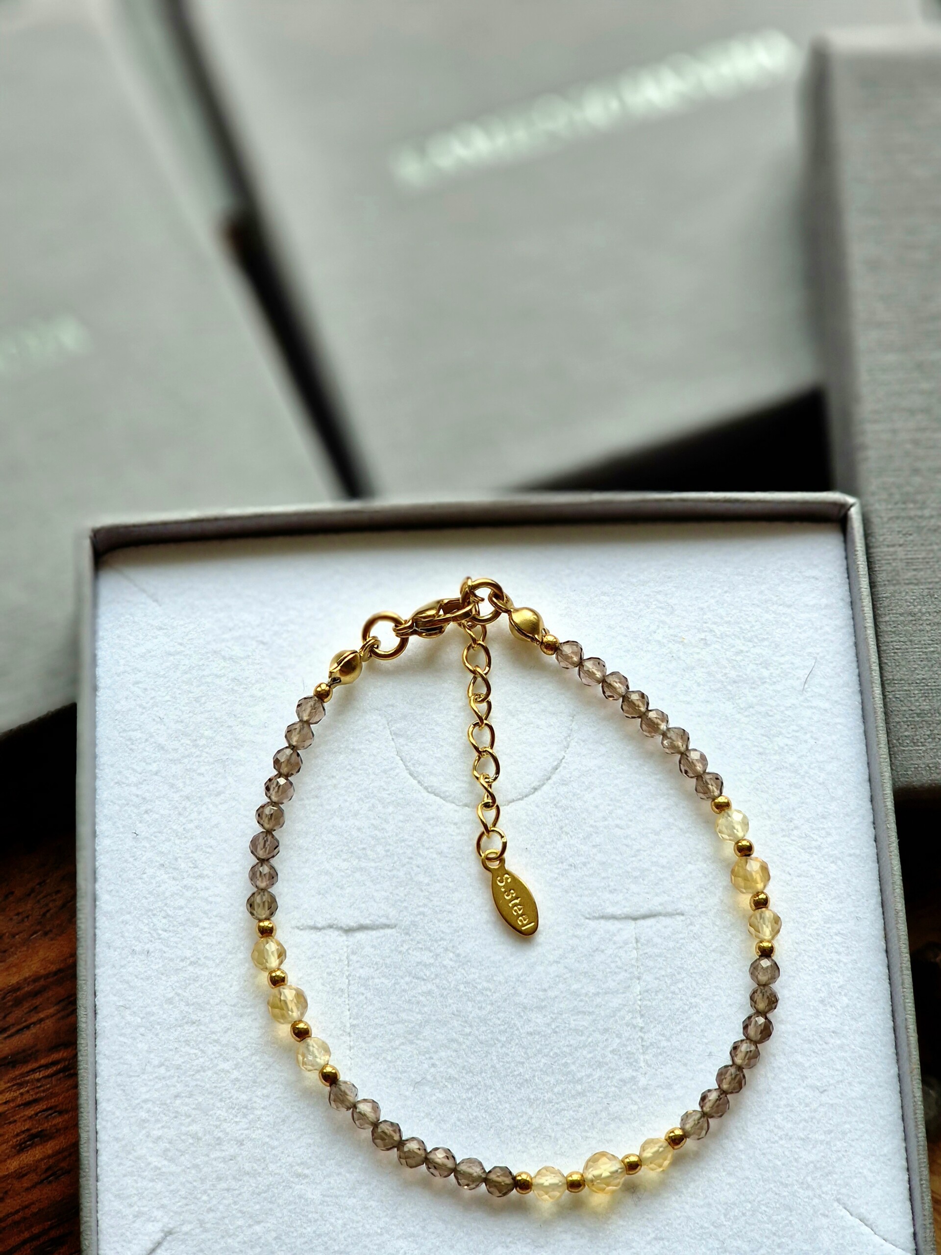 Bransoletka Kwarc dymny, Cytryn, Hematyt - obrazek 4