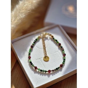 Bransoletka Zoisyt z Rubinem, Granat, Hematyt